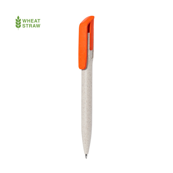 Stylo avec clip coloré en paille de blé
