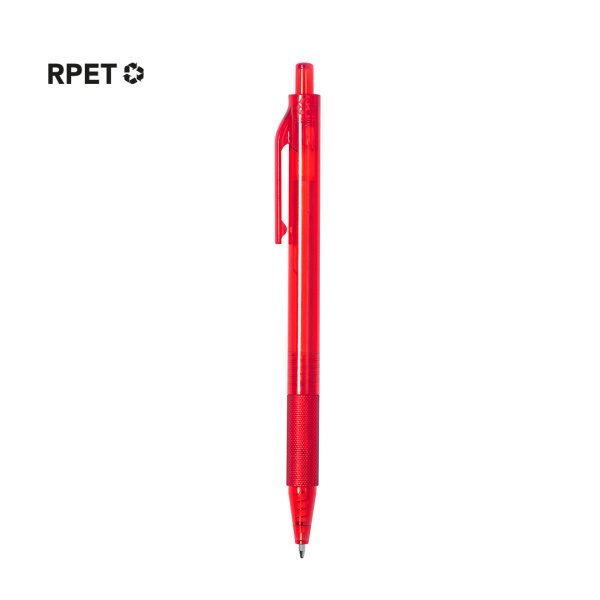 Stylo transparent coloré en RPET avec grip assorti