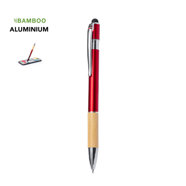 Stylo avec embout tactile et grip en bambou