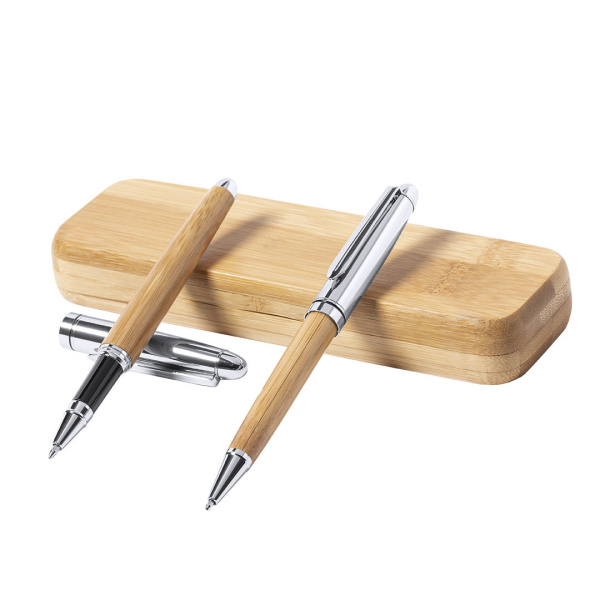 Stylo et Roller en bambou personnalisable