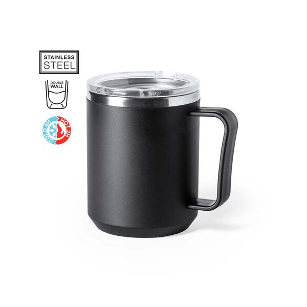 Mug isotherme à double paroi avec couvercle