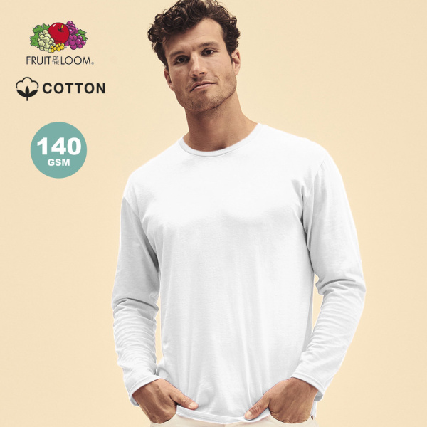 T-shirt homme manches longues Fruit of the Loom personnalisé