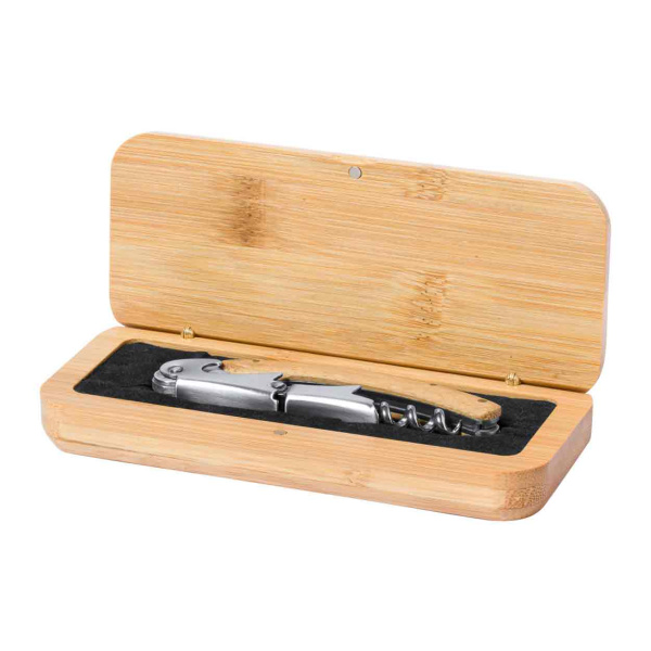 Tire-bouchon en bambou dans élégant coffret cadeau