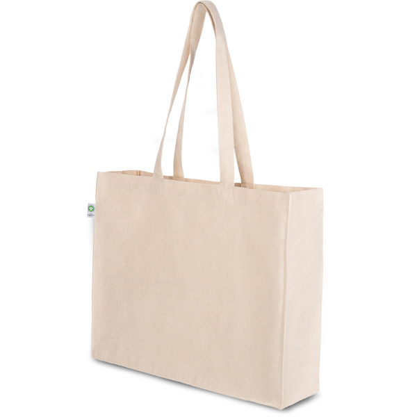 Tote bag avec soufflet en coton biologique | 34 x 42 x 12 cm | 300 g