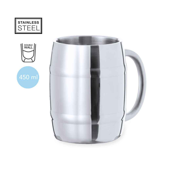 Verre à bière métallique