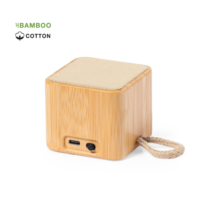 Enceinte sans fil 3W en bambou personnalisable
