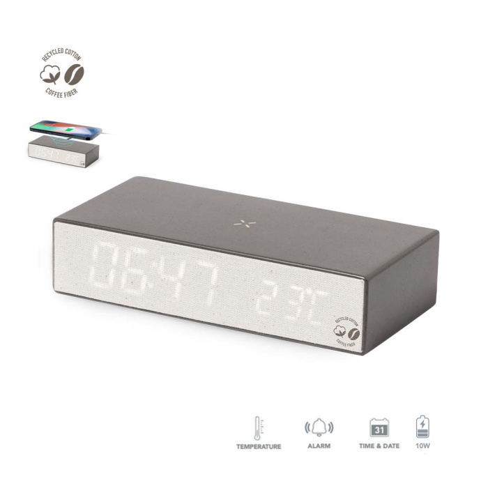 Réveil digital multi-fonctions avec chargeur sans fil