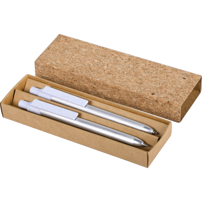 Kit d'écriture publicitaire en aluminium et liège