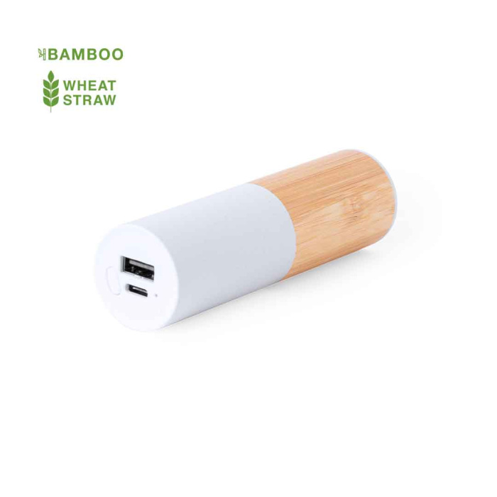 Batterie externe écologique 4500 mAh en bambou et paille de blé