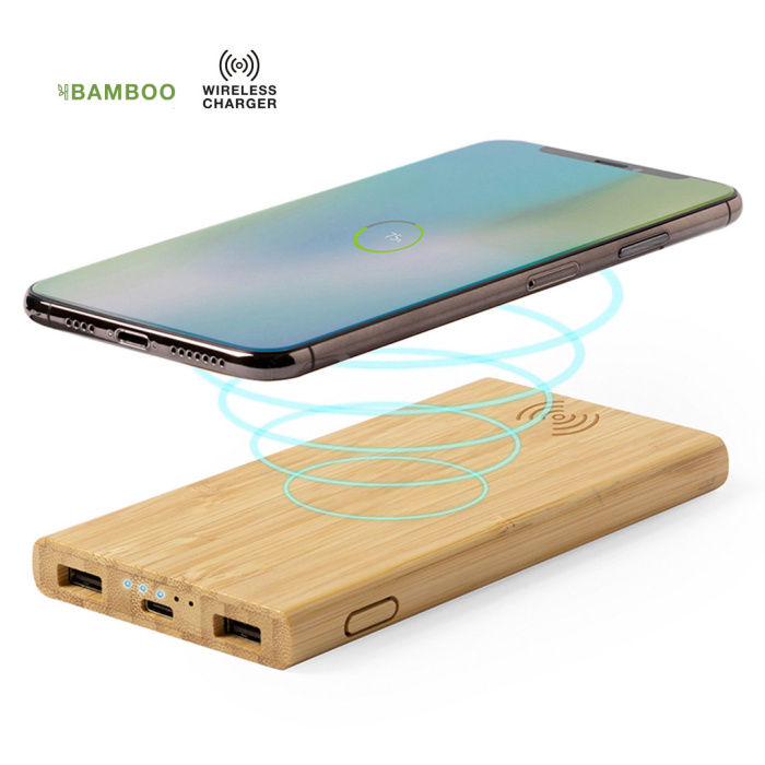 Batterie externe en bambou - 6000 mah