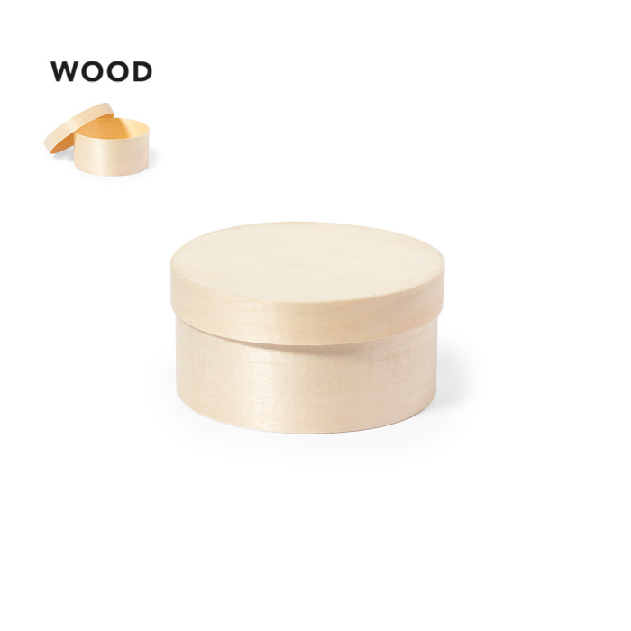 Boîte de présentation ronde en bois