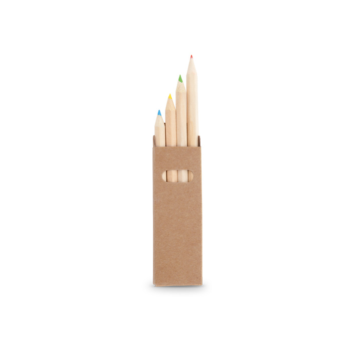 Boîte personnalisée avec 4 crayons de couleur