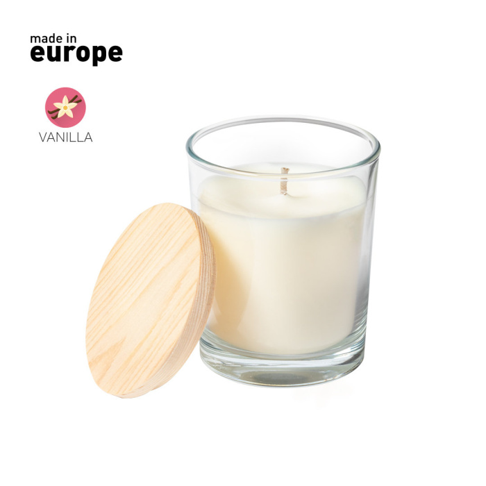 Bougie aromatique vanille publicitaire
