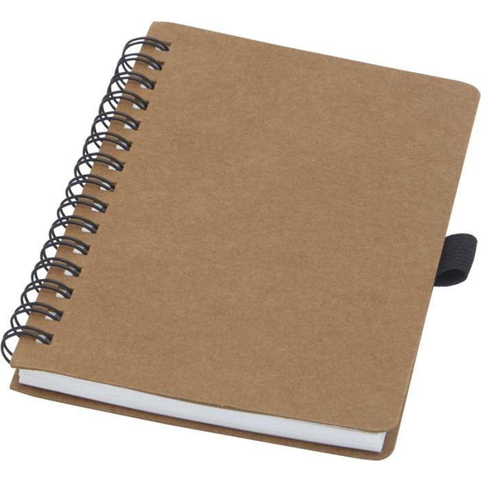 Cahier A6 à spirales en carton recyclé avec papier de pierre
