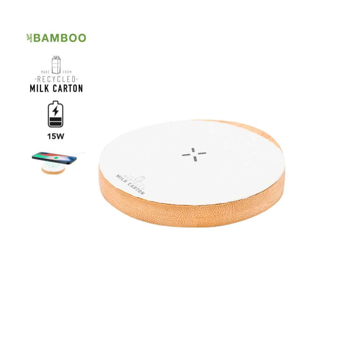 Chargeur à induction rond en carton de lait recyclé