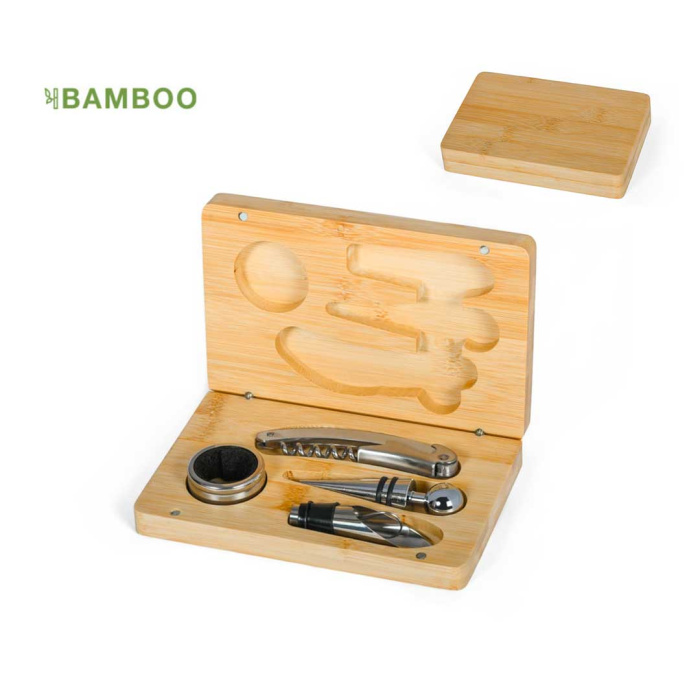 Coffret à vin rectangulaire en bambou