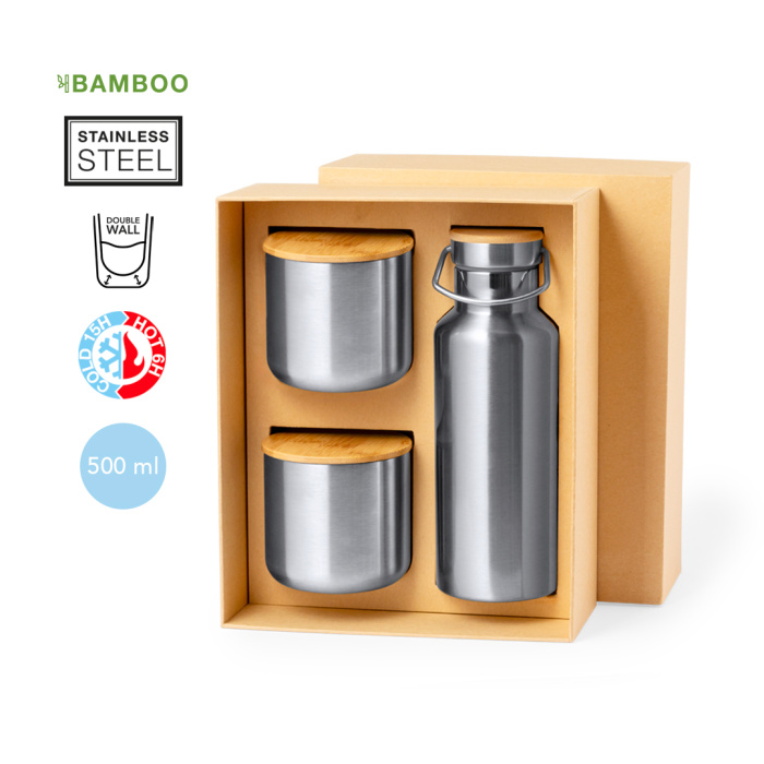Coffret Cadeau Gourde et Verres Thermiques