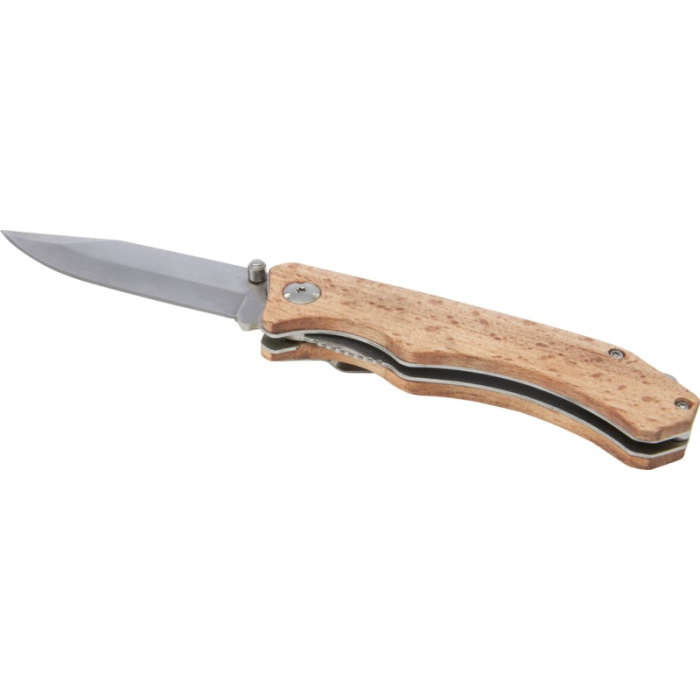 Couteau de poche en bois avec clip de ceinture