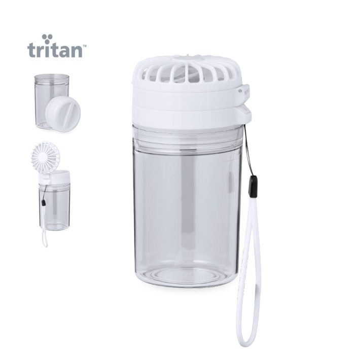 Gourde en Tritan transparente avec ventilateur intégré