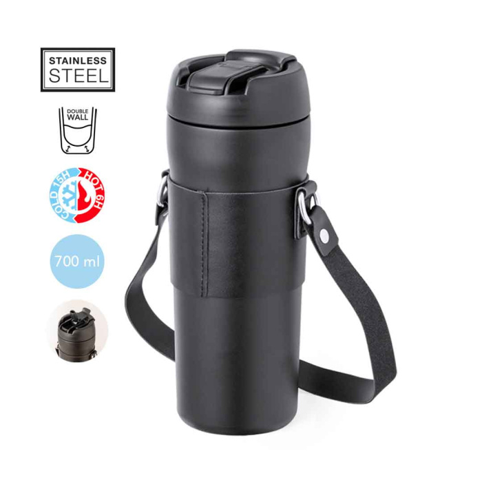 Gourde thermique 700ml avec bandoulière