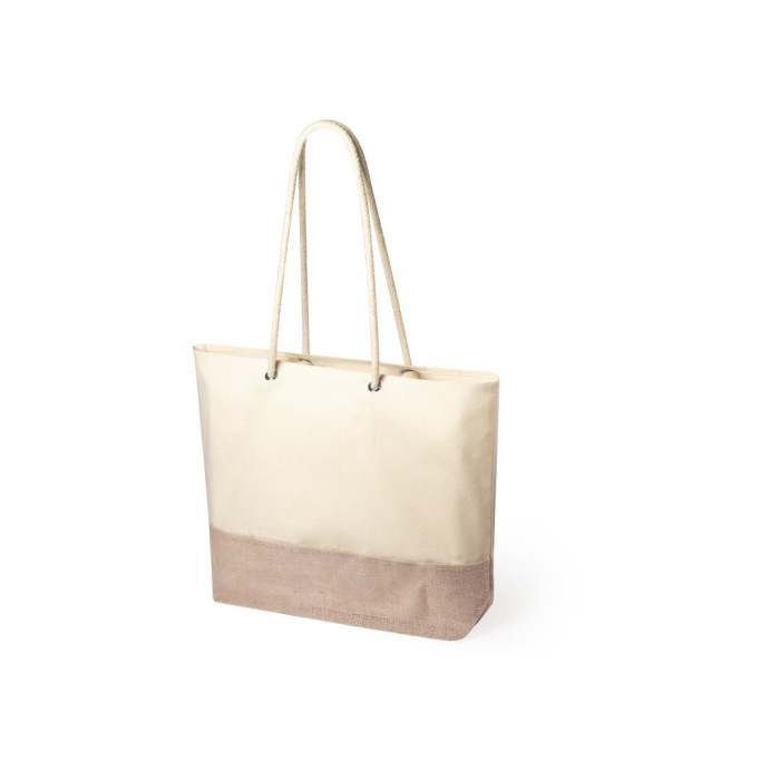 Tote bag en jute et coton | 48 x 35 x 15 cm