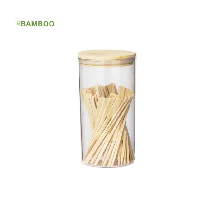 50 Piques à apéritif en forme de fourchette en bambou