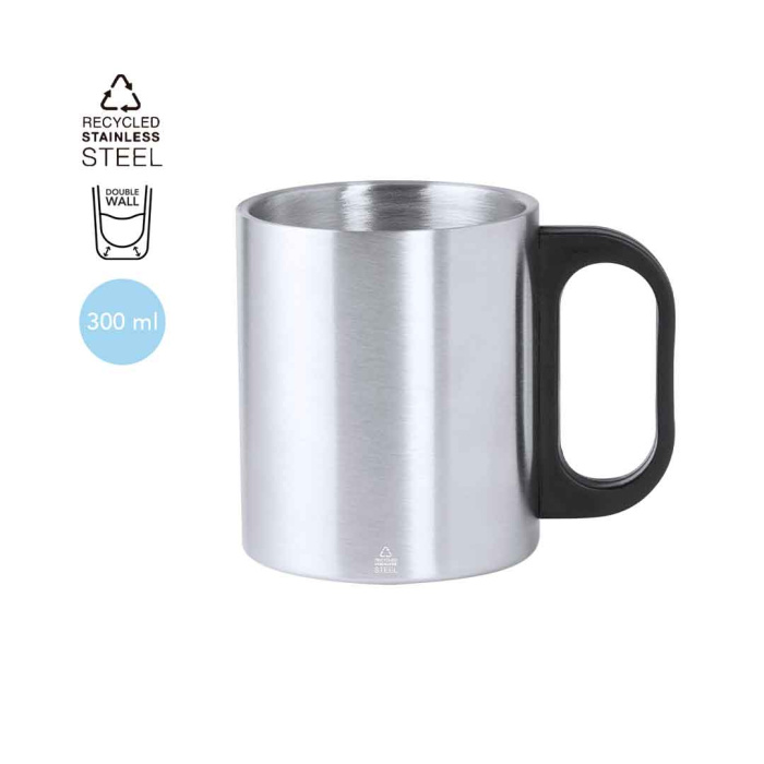 Mug 330ml à double paroi résistent Inox
