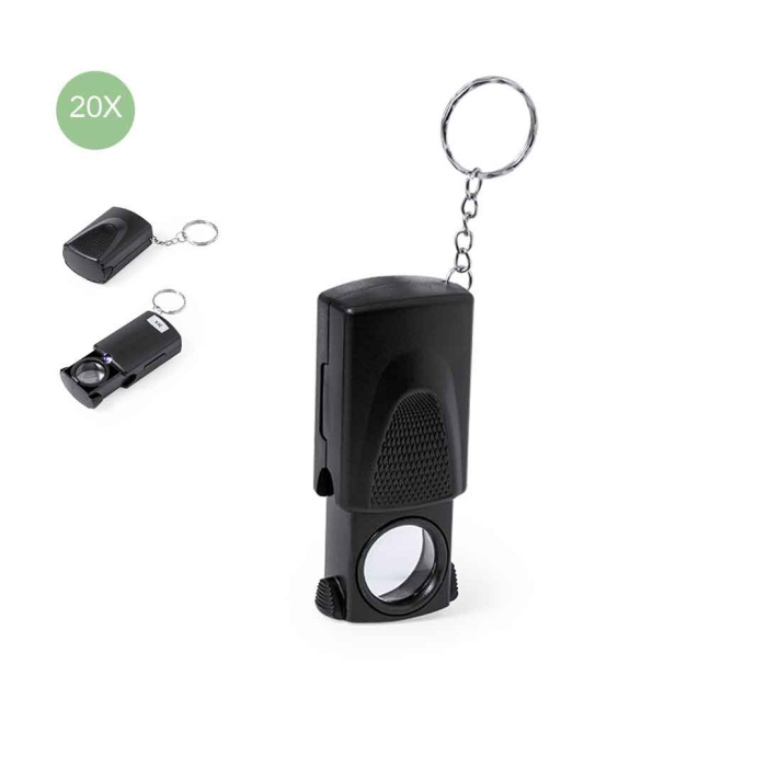 Porte-clé avec loupe de grossissement