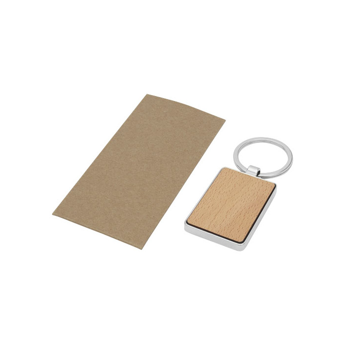 Porte-clés rectangulaire en bois de hêtre