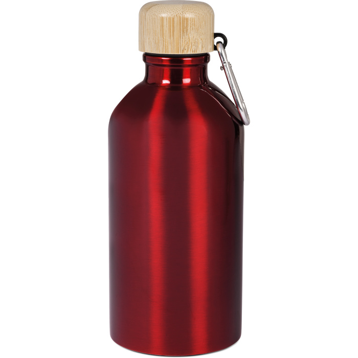 Gourde de 500 ml avec bouchon en bambou et mousqueton
