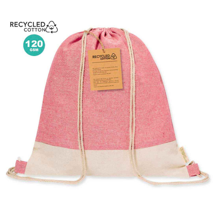 Sac à cordons bicolore en coton recyclé | 120gr