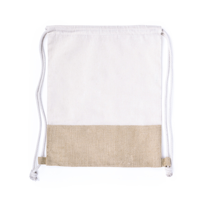 Sac à dos cordons en coton et détails en jute | 120g