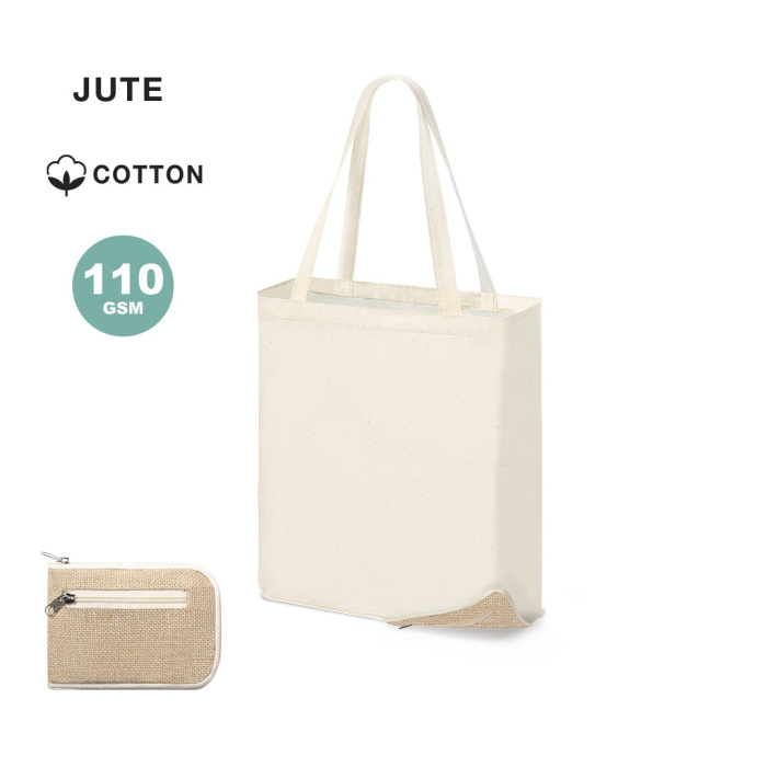 Sac pliant en jute et coton