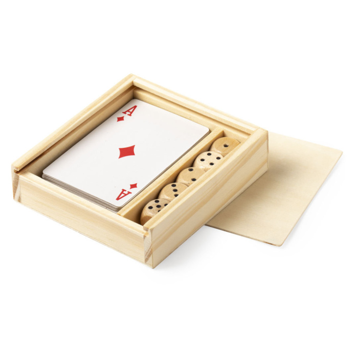 Coffret de jeux avec cartes et dés