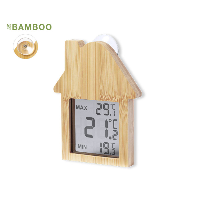 Station météo en bambou publcitaire