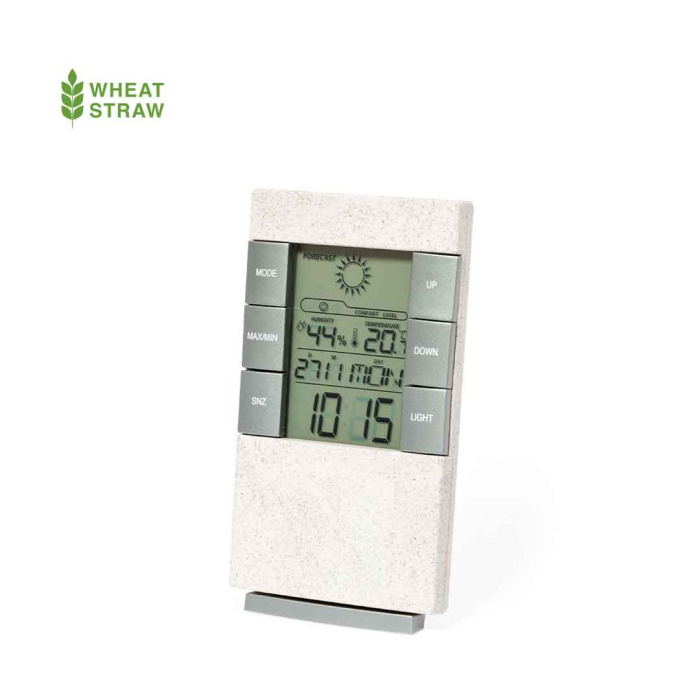 Station météo en paille de blé avec  thermomètre