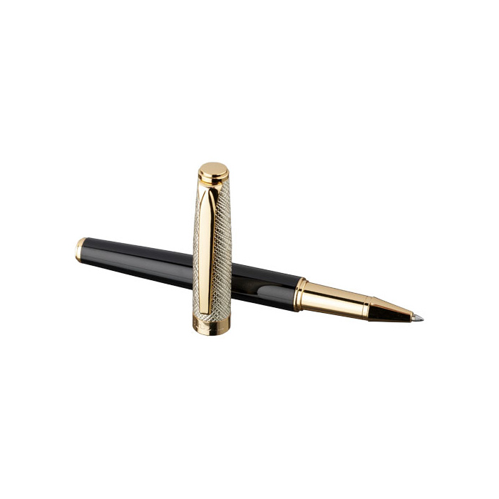 Stylo à bille noir et doré personnalisable