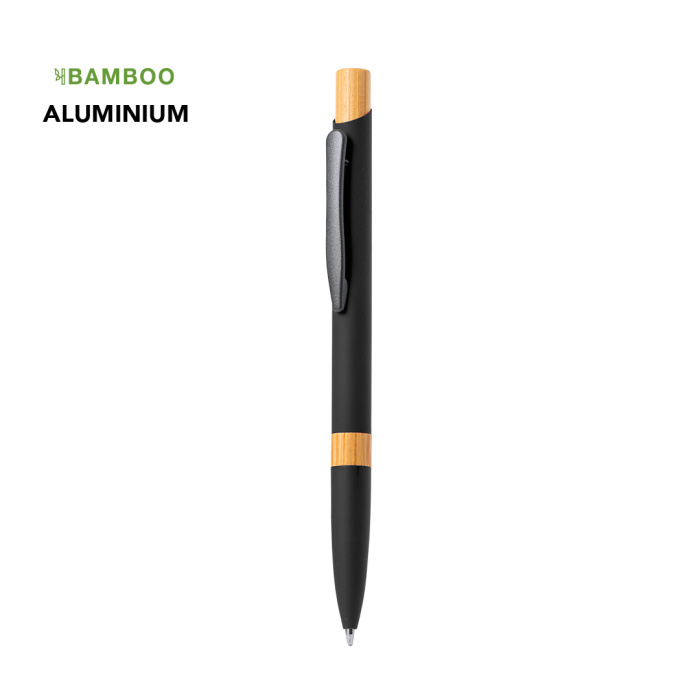 Stylos en aluminium et bambou avec finition mate et gommée