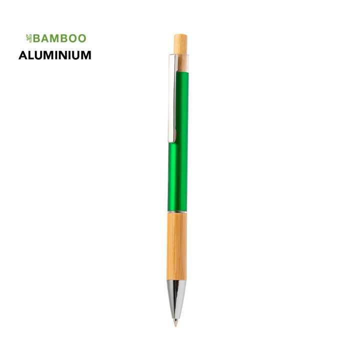 Stylo en aluminium brillant et bambou