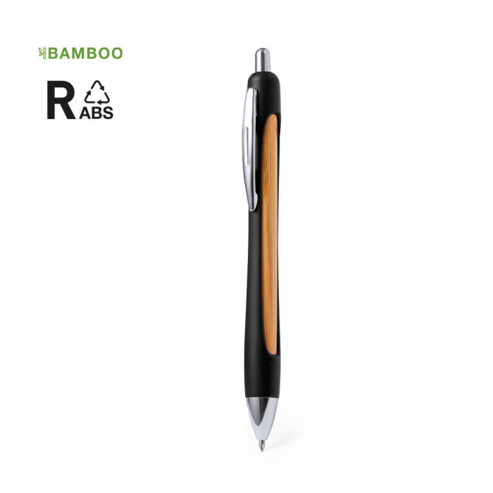 Élégant stylo à bille bouton-poussoir en RABS et bambou