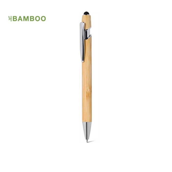 Stylo avec embout tactile en bambou personnalisable