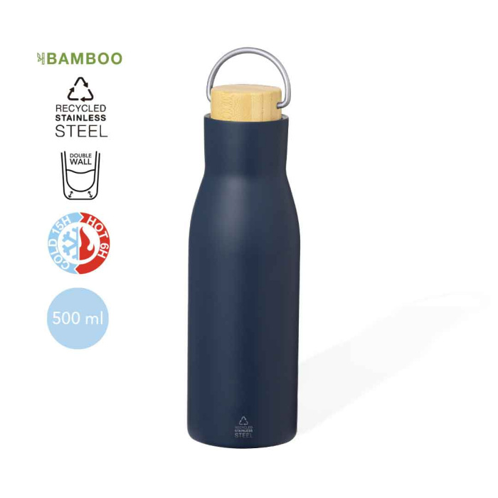 Gourde 500ml mate avec bouchon à vis et poignée intégrée