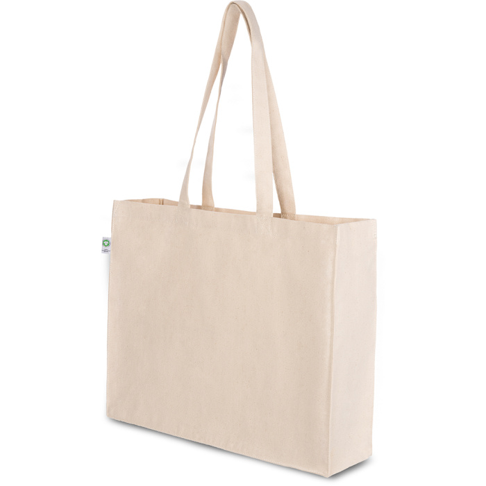 Tote bag avec soufflet en coton biologique | 34 x 42 x 12 cm | 300 g