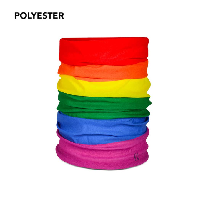 Tour de cou cagoule arc-en-ciel en RPET