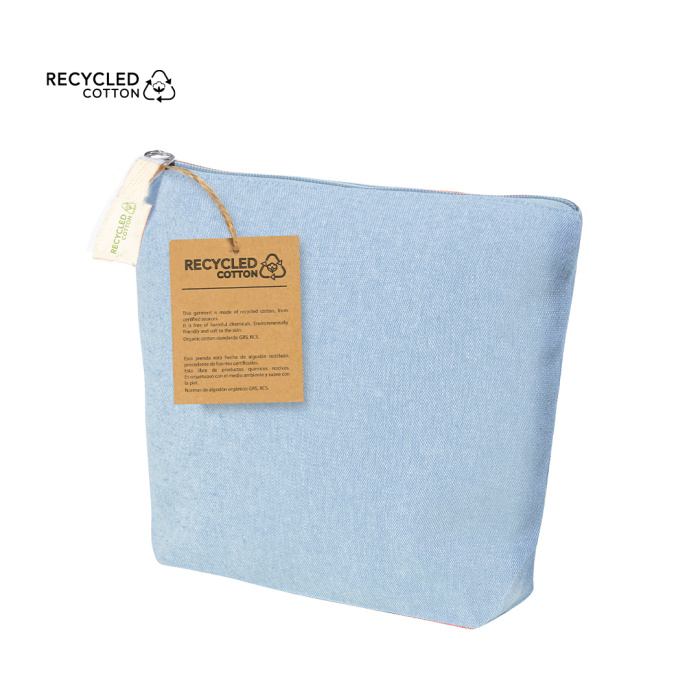Trousse de toilette en coton recyclé - couleurs claires