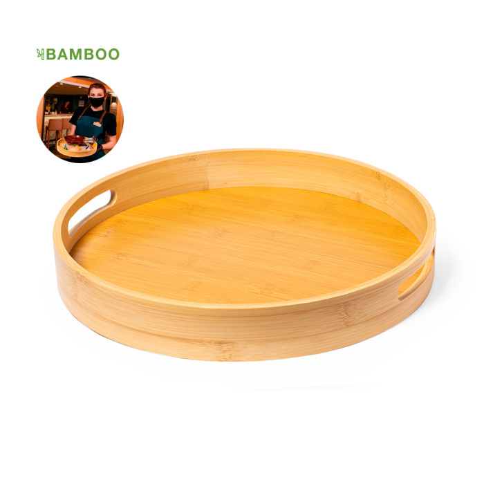 Plateau rond en bambou