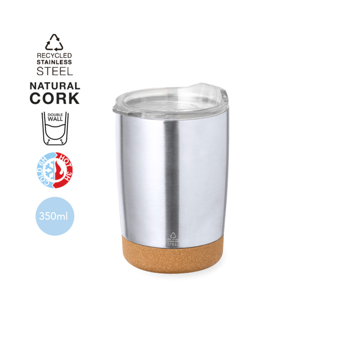 Verre thermique à double paroi en acier inoxydable recyclé et liège