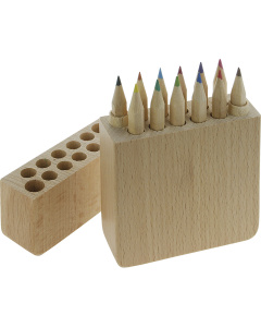 Boîte Rectangulaire de 12 crayons de couleur publicitaire