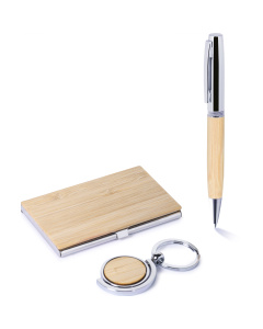 Coffret cadeau avec stylo porte-clés et porte-cartes de visite