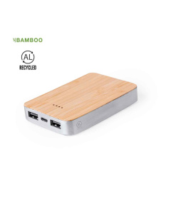 Batterie externe en aluminium recyclé et bambou 5.000mAh